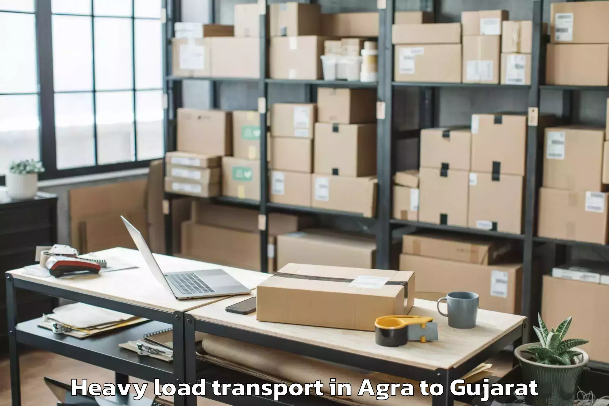 Top Agra to Girgadhada Heavy Load Transport Available